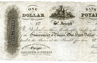 Banknoty  księstwa Poyais (I)